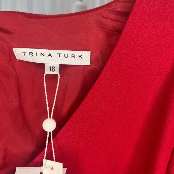 Trina Turk Selfie Shift Dress Red NEW with Tags Ladies Size 16 Evening Career - Picture 7 of 10